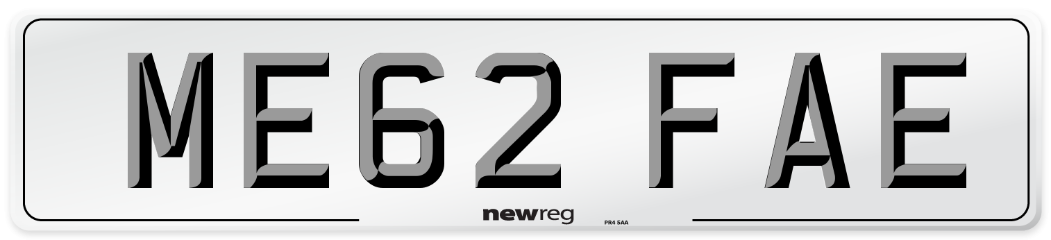 ME62 FAE Number Plate from New Reg